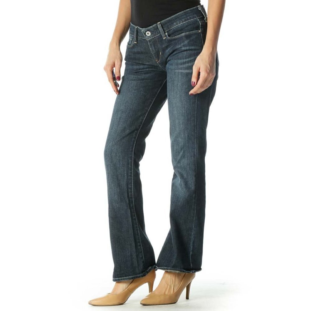 Levi's Blue Dark Wash Flared Jeans - Picture 3 of 3